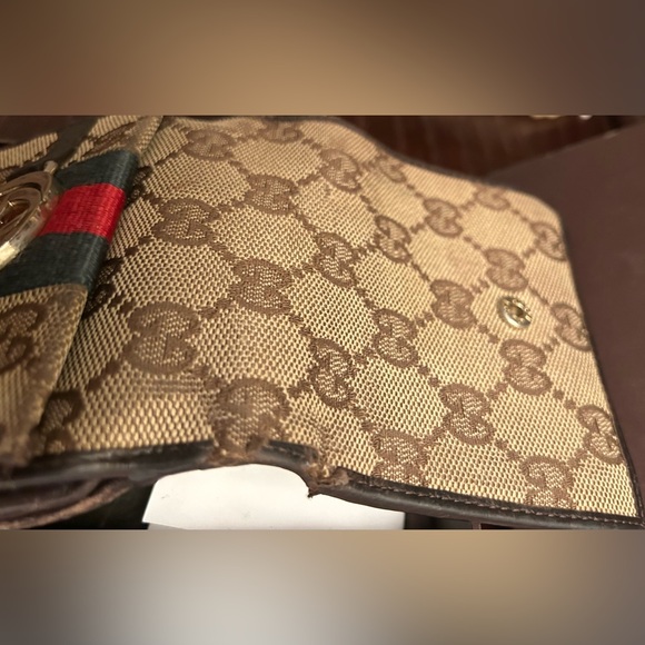 Vtg Gucci GG Ophida Trifold Wallet - Picture 11 of 16